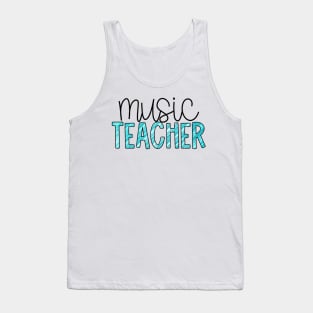 Music Teacher Teal Stripes Tank Top